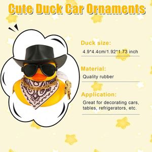Divertidos Patitos de Goma para Decoración de Salpicaderos, Mini Sombrero de Vaquero, Bufanda, Collar y Gafas de Sol, Juguetes para Baño, Coche, Escritorio y Oficina - Product Image 2