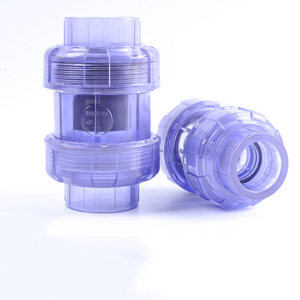 Clapet anti-retour à double union transparent en UPVC pour aquarium, norme GB/ANSI, vanne de non-retour en <span class=keywords><strong>PVC</strong></span> pour aquarium, DN15-DN50 1/2"-2" - Product Image 1