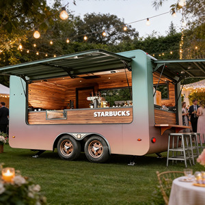 Kiosque alimentaire mobile extérieur en fibre de verre, camion de restauration rapide, chariot de vente de hot-dogs et de boissons - Product Image 1