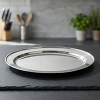Plateaux ménagers ovales profonds, élégants, décoratifs, durables, de qualité commerciale, en métal, finition brute, faciles à nettoyer, application manuelle