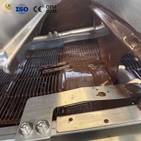 Machine d'enrobage au chocolat industrielle de qualité supérieure avec tunnel de refroidissement pour la production de barres énergétiques, de barres protéinées et de revêtements de bonbons