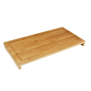Estante de almacenamiento para tablas de cortar de bambú personalizado, de doble capa, ensanchado, hecho de bambú y madera naturales, estante específico para cocina. - Product Image 2