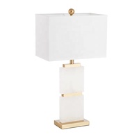 Lampe de table en marbre nordique Lampe de table d'hôtel de luxe Lampe de bureau en tissu LED