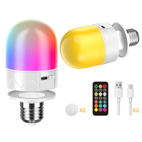Ampoules rechargeables E14/B22/E26 à télécommande, fonctionnant sur piles, non câblées, à intensité variable, pour usage hôtelier, température de couleur multiple, conformes FCC