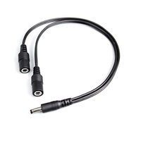 Kabel Splitter daya DC kustom 5.5x2.1mm 1 adaptor pria ke 2 wanita | Konektor kabel ekstensi kamera CCTV Strip LED