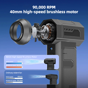 พัดลมเทอร์โบไร้แปรงขนาดเล็กแบบปรับแต่งได้ เครื่องเป่าฝุ่นพกพา น้ำหนัก 350 กรัม แรงลมสูง ไฟ LED ใช้งานได้หลากหลาย - Product Image 5