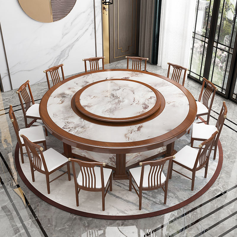 Dining Chairs Round Dining Table With Spinning Center Solid Walnut