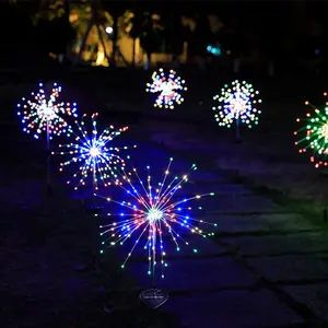 LED Solar Firework Lights Outdoor Waterproof Fairy Garland 90/150 LEDs Light String Garden Lawn Street Christmas Decoration