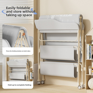 Foldable Portable Baby Care Table for Newborn, Multi-Functional Diaper Changing Bath Massage Touch Station Adjustable Height - Product Image 5