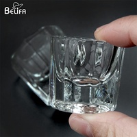 Mini clair dappen plat bol pour acrylique liquide poudre conteneur nail art verre cristal ongles tasse