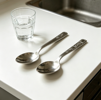 Ensemble de couverts en acier inoxydable de qualité supérieure, design floral moderne, résistant à la chaleur, manche long, cuillère et fourchette anti-rouille pour usage commercial