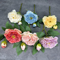 Buket Bunga Peony Buatan Plastik Bergaya Eropa Merek Yida Ramah Lingkungan untuk Pernikahan Pengantin Rumah Vas