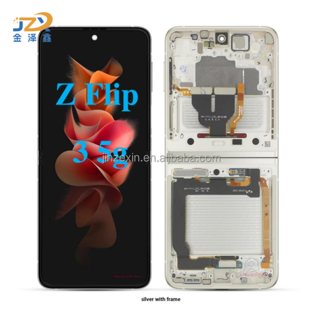 1:1 AMOLED for Samsung Z Flip 3 5g LCD Display Touch Screen Digitizer Assembly for Samsung Z Flip 3 5g F711 Display with Frame
