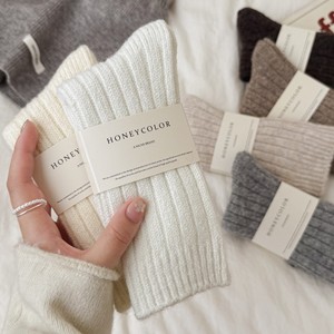Chất Lượng Cao Gân Mềm Mại Ấm Cúng Cashmere Crew Vớ Của Phụ Nữ Dày Mùa Đông Ấm Áp Len Giường Vớ - Product Image 4