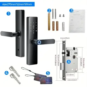 TOP 1 Serrure de Porte Intelligente à Empreinte Digitale et Mot de Passe, Entrée sans Clé, Intégration Tuya TTLock et <span class=keywords><strong>Google</strong></span> Home Cloud pour Hôtels, Villas, Usines - Product Image 3