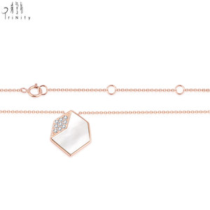 คอลเลกชั่นใหม่งานแฮนด์เมดสร้อยคอจี้เพชรธรรมชาติสีขาวมุกแท้18K - Product Image 6