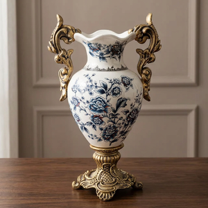 Jarrón Decorativo de Cerámica Hecho a Mano con Diseño de Pájaro Azul, Estilo Art Deco, de Alta Calidad y Ecológico, para Decoración del Hogar, Regreso a Clases, Pascua, Bautizo - Product Image 3