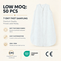 Gigoteuse sans manches en bambou de haute qualité pour bébé, avec fermeture éclair bidirectionnelle, couverture d'emmaillotage matelassée premium, sac de couchage pour nouveau-né