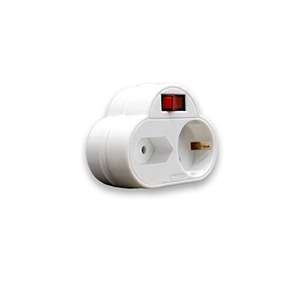 Adaptateur 2 prises avec interrupteur, 4,8 mm, 16A, idéal pour connecter plusieurs appareils électriques de manière sûre et - Product Image 1