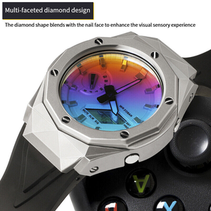 5rd Atualização Geração Silicone Resina <span class=keywords><strong>Watch</strong></span> Band Aço Inoxidável Assista <span class=keywords><strong>Case</strong></span> Moldura De Metal Para GA2100 Caso E Alça - Product Image 4