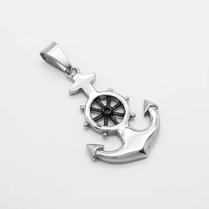 Colliers pendentifs en acier inoxydable anti-ternissement et étanche, motif <span class=keywords><strong>ancre</strong></span> <span class=keywords><strong>de</strong></span> <span class=keywords><strong>bateau</strong></span> viking punk, bijoux <span class=keywords><strong>de</strong></span> mode pour hommes, vente en gros - Product Image 3