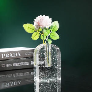 Texture de qualité supérieure <span class=keywords><strong>d</strong></span>écoration de la maison Vases en <span class=keywords><strong>cristal</strong></span> Bubble Arch vases <span class=keywords><strong>Verre</strong></span> de luxe léger artisanat <span class=keywords><strong>cristal</strong></span> en gros - Product Image 4