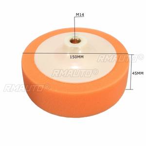 1 pièce Tampon de polissage de 6 pouces compatible avec filetage M14, tête de tampon éponge pour polissage automobile, pour application de produits d'agglomération - Product Image 2