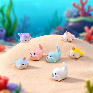 Ornements micro-paysagiques d'animaux marins Weij, accessoires de bricolage pour aquarium, mignons phoques, licornes marines, décoration de bonsaï - Product Image 1