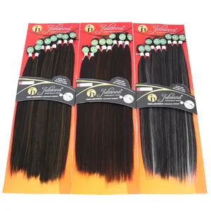 Julianna 8X Pack Extensions Heat Resistant Weaving Organic Fiber Hair Weft Wavy Bundles Set Tangle Free Synthetic Straight Silky