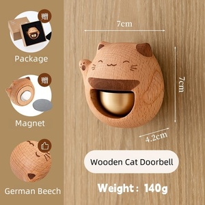 Timbre de dopamina de madera de haya de estilo japonés a <span class=keywords><strong>precio</strong></span> de fábrica, sistema de campana táctil impermeable para decoración de puerta de entrada de cocina y cafetería - Product Image 1