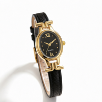 SUNLIFEX Montre à quartz pour femme avec cadran ovale rétro, bracelet en cuir, montre-bracelet analogique 3BAR, usage quotidien