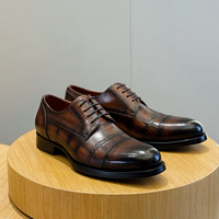 Chaussures Oxford en cuir véritable pour hommes, style designer de haute qualité, à lacets, antidérapantes, respirantes, chaussures habillées formelles pour affaires
