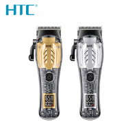 Tondeuse à cheveux professionnelle HTC CT-7202 avec coque transparente et lame mobile en céramique pour barbier