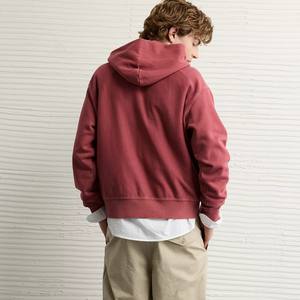 เสื้อสเวตเชิ้ตมีฮู้ดผ้าคอตตอนสำหรับผู้ชายสีทึบมีฮู้ดขนาด420กรัมพร้อมโลโก้เฉพาะบุคคล | เสื้อฮู้ดขายส่ง - Product Image 2