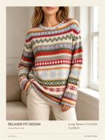 Pull à col rond pour femme, toutes saisons, motif 3D, doux, respirant, 100% polyester, coupe ample, style hip-hop