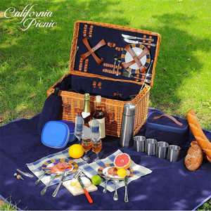 Cestas de Picnic de Mimbre Ecológicas y Económicas al por Mayor, con Logotipo Personalizado, Color Personalizado, Almacenamiento Multifuncional para 4 Personas, Estilo Moderno - Product Image 4