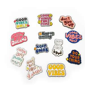 Incoraggiarmi custodia spazzatura Charm spilla in metallo smalto buona fortuna non rinunciare badge continua ciondoli per custodia per telefono spazzatura - Product Image 1