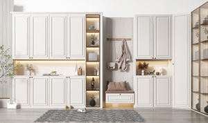 Mueble de Entrada de Madera Maciza JINGSHUN con Perchero, 5+ Cajones/Estantes, Certificado CE, Diseño Francés Moderno, Ahorro de Espacio para Sala de Estar - Product Image 2