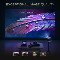 Aurzen Boom 3 Netflix Officiel, compatible 4K, mini projecteur pour cinéma maison avec WiFi, audio Dolby 3D, haut-parleurs 36W