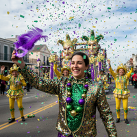 Colliers de mode en gros, colliers de perles violettes, dorées et vertes, décorations de fête de carnaval, perles à lancer pour défilés