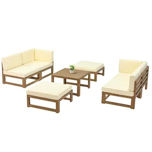 China Factory Customize Patio Park Villa Hotel plastic wood Project Garden Sofa Set Outdoor Furniture sofa