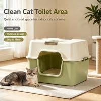 Bac à litière pour chat entièrement fermé avec capot, grande toilette pour chat à ouverture rabattable, anti-déversement, contrôle des odeurs, bac à litière pour chat d'intérieur