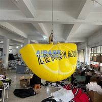Suspendre le modèle gonflable de citron jaune de décoration, accessoires gonflables de ballon de fruit de citron