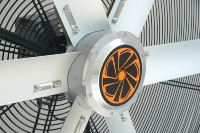 Ventilateur de ventilation rond sur pied, 220V, lames en acier inoxydable, débit d'air élevé, durable, moteur PMSM mobile