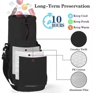 Free Sample Hot Sales Lightweight Neoprene <b>Water</b> Bottle <b>Pouch</b> Bag Zipper Tumbler For polyester <b>water</b> bottle bag - Product Image 5
