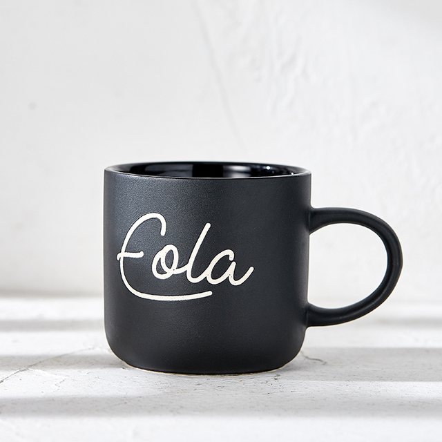 Top Seller 300ml Matte Black Nordic Style Ceramic Tea & Coffee Cup Set Luxury Modern Design with Custom Logo Cafe Gift Mug