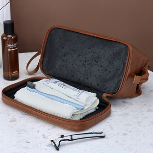 Bolsa de Aseo de Viaje de Lujo Estilo Ejecutivo, Bolsa de Maquillaje de Cuero PU para <span class=keywords><strong>Hombre</strong></span>, Bolsas y Estuches de Cosméticos - Product Image 4