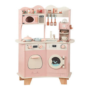 Jouet en bois pour enfants : Machine à café, four à micro-ondes, lave-linge, sèche-linge, plaque à induction, rôle de femme au foyer - Product Image 1