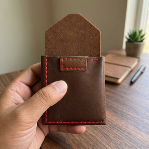 <b>Men</b>’s Genuine <b>Leather</b> Bi-Fold <b>Wallet</b> – Slim Handmade Pocket <b>Wallet</b> - Product Image 3