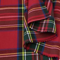 Scottish Red Check Plaid Stoff Garn gefärbtes Polyester für Schuluniformen Jungen Mädchen Kleidung Gewebte Technik für Anzüge Kleidungs stücke
